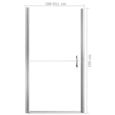 vidaXL Porte de douche verre trempé dépoli 91x195 cm