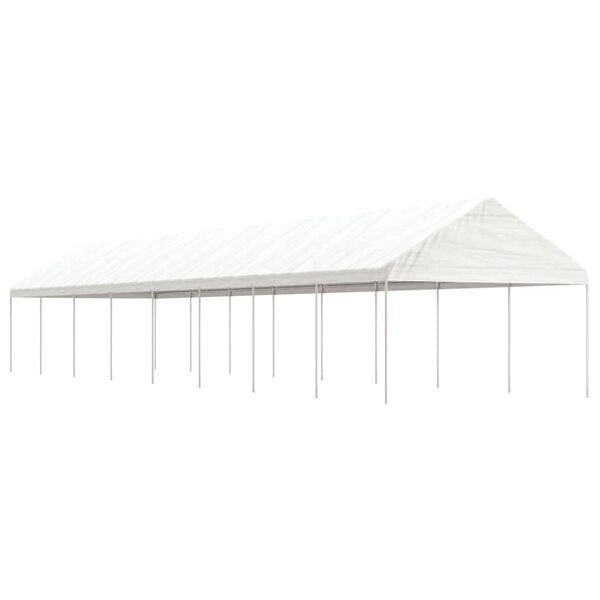 vidaXL Belv&eacute;d&egrave;re avec toit blanc 17,84x4,08x3,22 m poly&eacute;thyl&egrave;ne