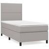 vidaXL Sommier &agrave; lattes de lit avec matelas Gris clair 100x200cm Tissu