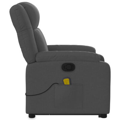 vidaXL Fauteuil de massage inclinable Gris foncé Tissu