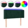 vidaXL T&ecirc;te de lit &agrave; LED Vert fonc&eacute; 93x16x78/88 cm Velours