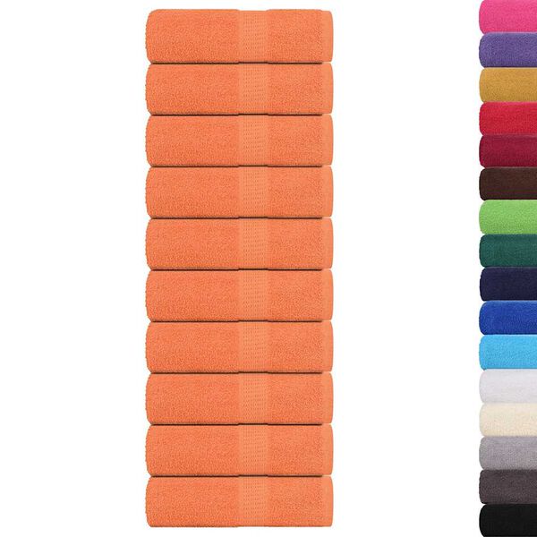 vidaXL Serviettes de toilette FROGN 10 pi&egrave;ces Orange 30x30 cm 360 g/m&sup2;