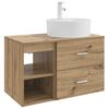 vidaXL Ensemble de mobilier de salle de bain 2 pcs Ch&ecirc;ne artisanal