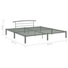 vidaXL Cadre de lit sans matelas gris m&eacute;tal 200x200 cm