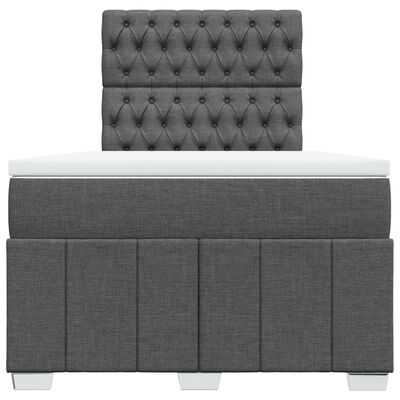 vidaXL Sommier à lattes de lit avec matelas gris foncé 120x190cm tissu