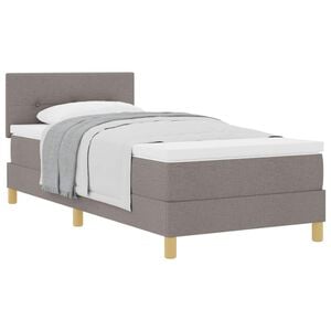 vidaXL Lit &agrave; ressorts avec coussin Taupe 80 x 200 cm tissu