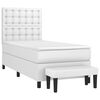 vidaXL Sommier &agrave; lattes de lit avec matelas Blanc 90x190 cm Similicuir