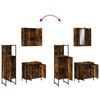 vidaXL Ensemble d'armoires de salle de bain 3 pcs ch&ecirc;ne fum&eacute;