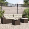 vidaXL Salon de jardin avec coussins 6 pcs marron r&eacute;sine tress&eacute;e