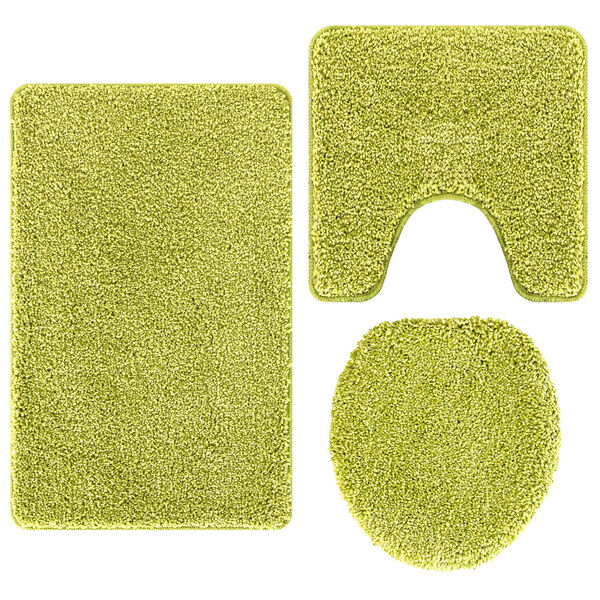 vidaXL Ensemble de tapis de bain antidérapants 3 pcs Vert PP