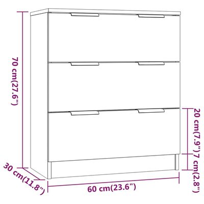 vidaXL Buffet Chêne sonoma 60x30x70 cm Bois d'ingénierie