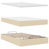 vidaXL Cadre de lit ottoman avec matelas cr&egrave;me 120x200cm tissu