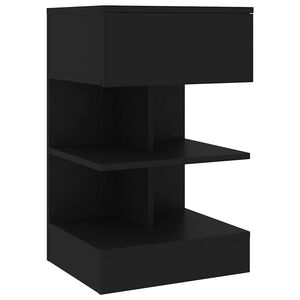 vidaXL Table de chevet Noir 40x35x65 cm Bois d&rsquo;ing&eacute;nierie