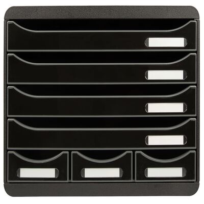 Exacompta Set de tiroirs de bureau Store-Box 7 tiroirs Noir brillant