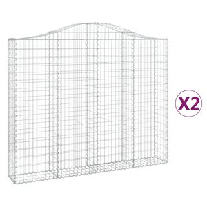 vidaXL Paniers &agrave; gabions arqu&eacute;s 2 pcs 200x30x160/180 cm Fer galvanis&eacute;