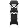 vidaXL Table console Ch&ecirc;ne noir 150 x 29 x 76,5 cm Bois d'ing&eacute;nierie