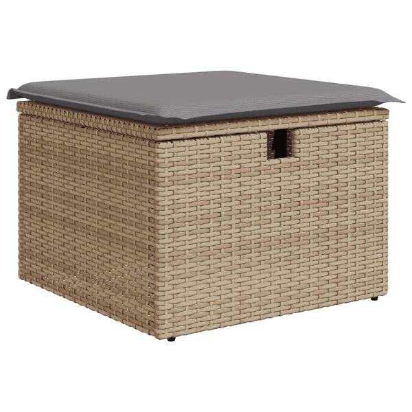 vidaXL Salon de jardin avec coussins 6 pcs beige r&eacute;sine tress&eacute;e