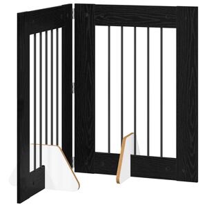 vidaXL Porte de chien pliable avec supports 2 pc Ch&ecirc;ne noir 120,5 cm