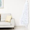 vidaXL Demi-arbre de No&euml;l artificiel pr&eacute;-&eacute;clair&eacute; et boules blanc 120cm