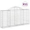 vidaXL Paniers &agrave; gabions arqu&eacute;s 11 pcs 200x30x100/120 cm Fer galvanis&eacute;