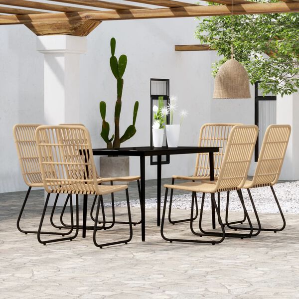 vidaXL Ensemble &agrave; manger de jardin 7 pcs Ch&ecirc;ne