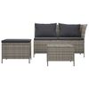vidaXL Salon de jardin 3 pcs avec coussins Gris R&eacute;sine tress&eacute;e
