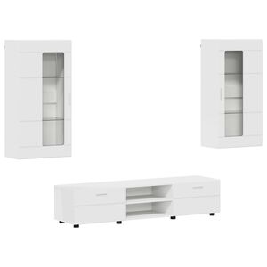 vidaXL Ensemble meuble TV FLORIN 3 pc Blanc Bois d'ing&eacute;nierie