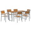 vidaXL Ensemble de salle &agrave; manger pour jardin 7 pcs Gris