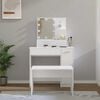 vidaXL Ensemble de coiffeuse avec LED Blanc Bois d'ing&eacute;nierie