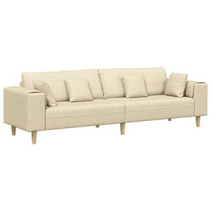 vidaXL Canap&eacute; Cr&egrave;me 250 x 77 x 76 cm tissu