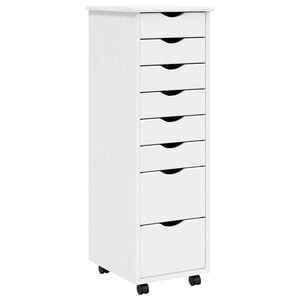 vidaXL Armoire roulante avec tiroirs MOSS blanc bois de pin solide