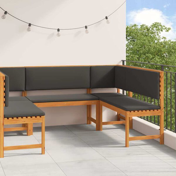 vidaXL Ensemble de banc de jardin 5 pcs Marron Bois d'Acacia Massif