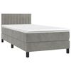 vidaXL Sommier &agrave; lattes de lit et matelas et LED Gris clair 90x200cm