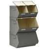 vidaXL Bo&icirc;tes de rangement empilables 4 pcs Tissu Anthracite
