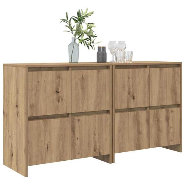 vidaXL Buffets 2 pcs ch&ecirc;ne artisanal 70 x 41 x 75 cm Bois d'ing&eacute;nierie