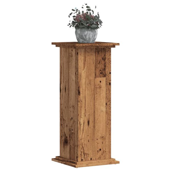 vidaXL Support pour plantes vieux bois 33x33x80 cm bois d'ing&eacute;nierie