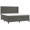 vidaXL Sommier &agrave; lattes de lit matelas et LED Gris fonc&eacute; 180x200 cm