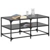 vidaXL Table basse avec dessus en verre noir 98,5x50x45 cm acier