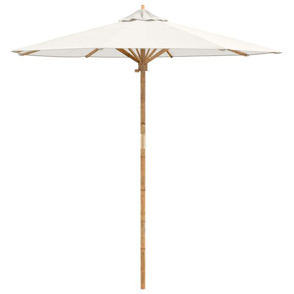 vidaXL Parasol de jardin Blanc cr&egrave;me &Oslash; 270 x 260 cm Bambou