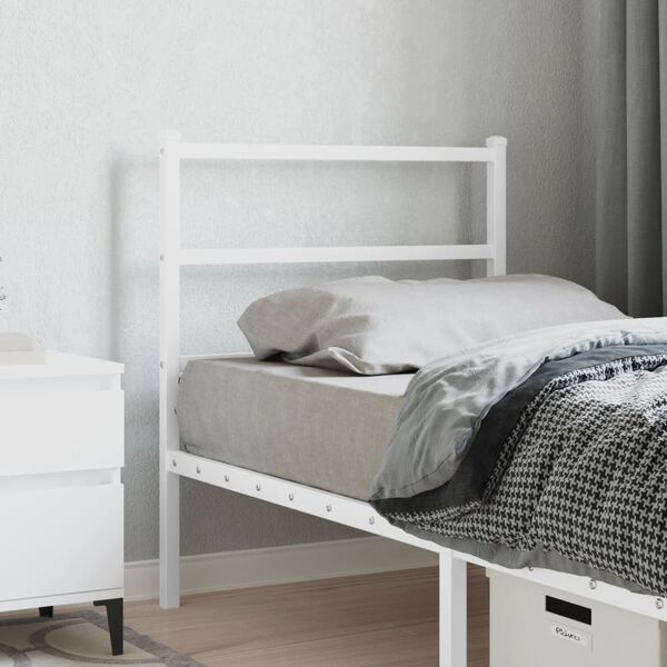 vidaXL T&ecirc;te de lit m&eacute;tal blanc 75 cm