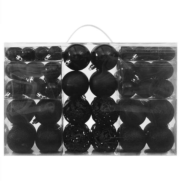 vidaXL Ensemble de boules de Noël 100 pcs Noir