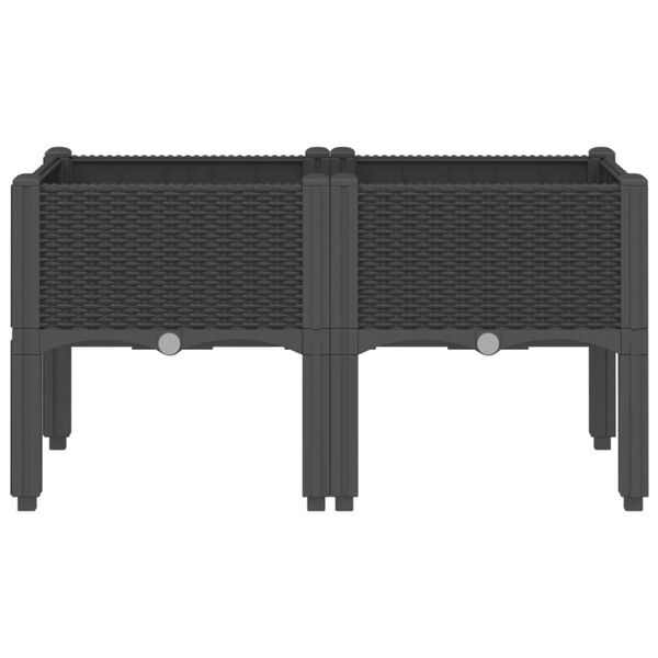 vidaXL Jardini&egrave;re avec pieds noir 80x40x42 cm PP