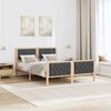 vidaXL Cadre de lit Gris fonc&eacute; 150 x 200 cm Pin massif