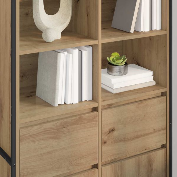 vidaXL Buffet 2 pcs Ch&ecirc;ne artisan 81 x 36 x 150.5 cm Bois d'ing&eacute;nierie