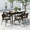 vidaXL Ensemble &agrave; manger de jardin 7 pcs Marron