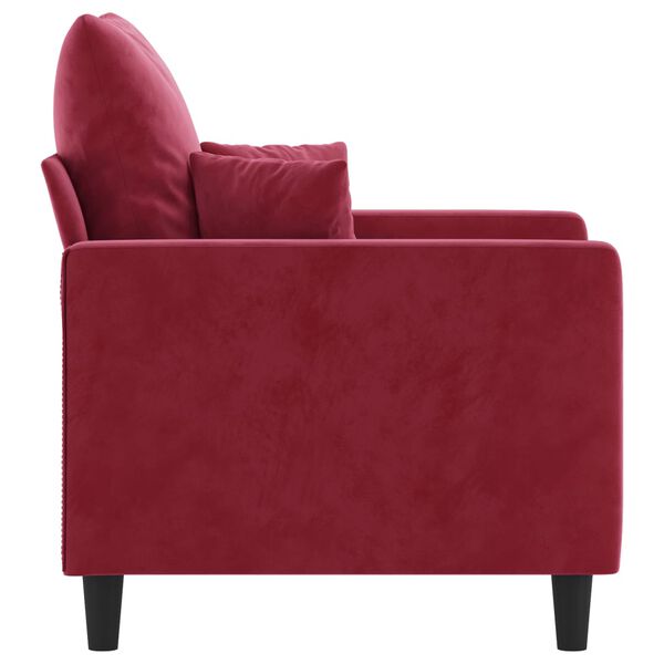 vidaXL Fauteuil Rouge bordeaux 60 cm Velours
