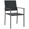 vidaXL Ensemble de salle &agrave; manger pour jardin 3 pcs Noir Rotin PE