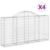 vidaXL Paniers &agrave; gabions arqu&eacute;s 4 pcs 200x30x100/120 cm Fer galvanis&eacute;