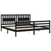 vidaXL Cadre de lit sans matelas noir 200x200 cm bois massif