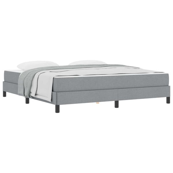vidaXL Lit &agrave; ressorts avec matelas Gris clair 180 x 200 cm tissu